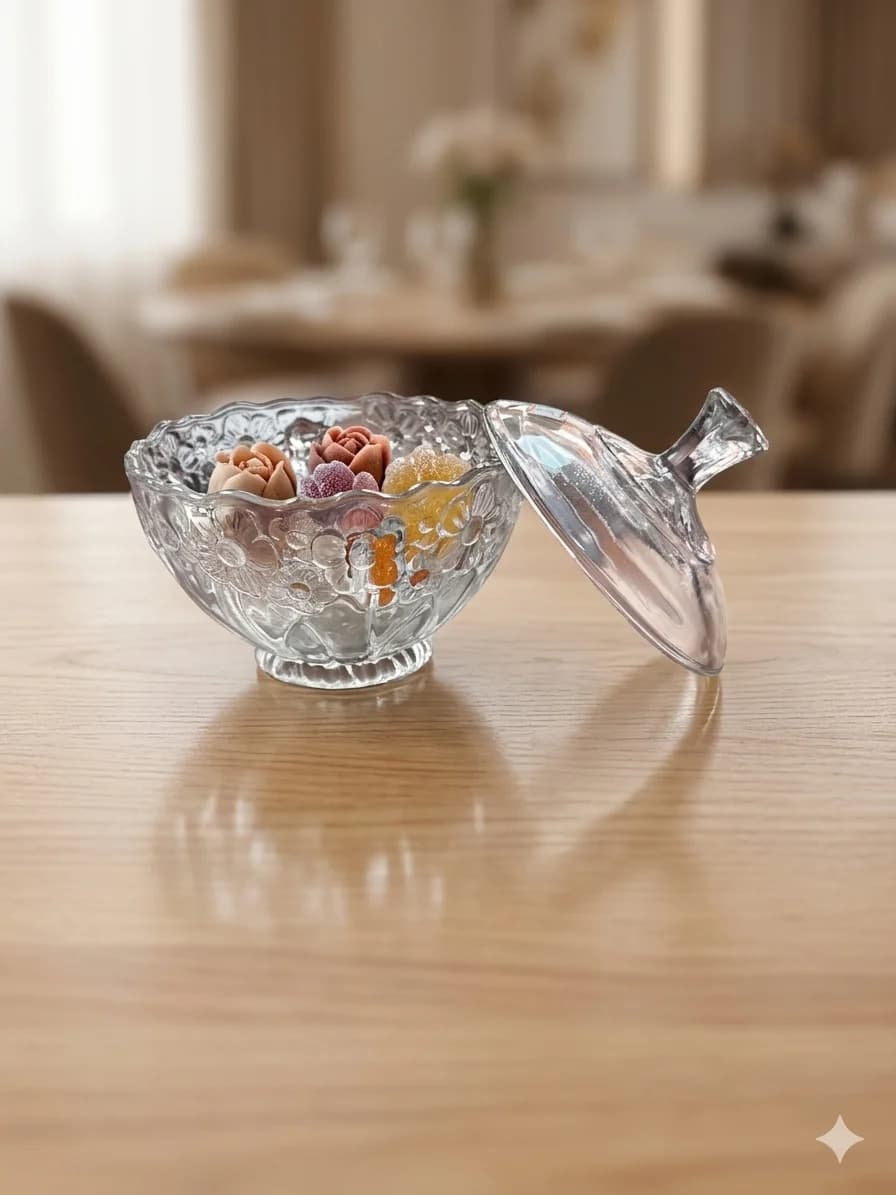 glass candy pot
