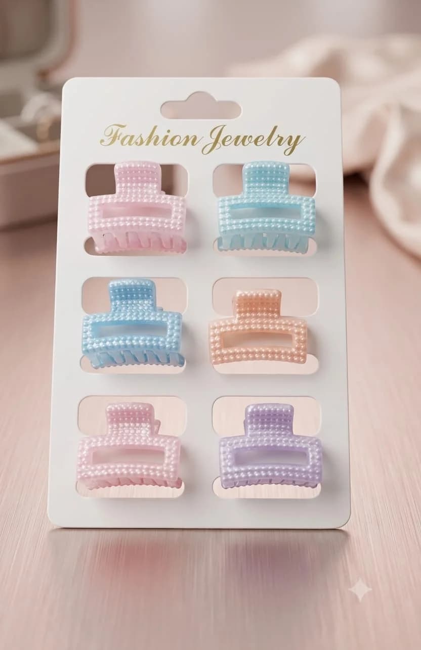 Cute Mini Colorful Hair Claw Clips 6pcs
