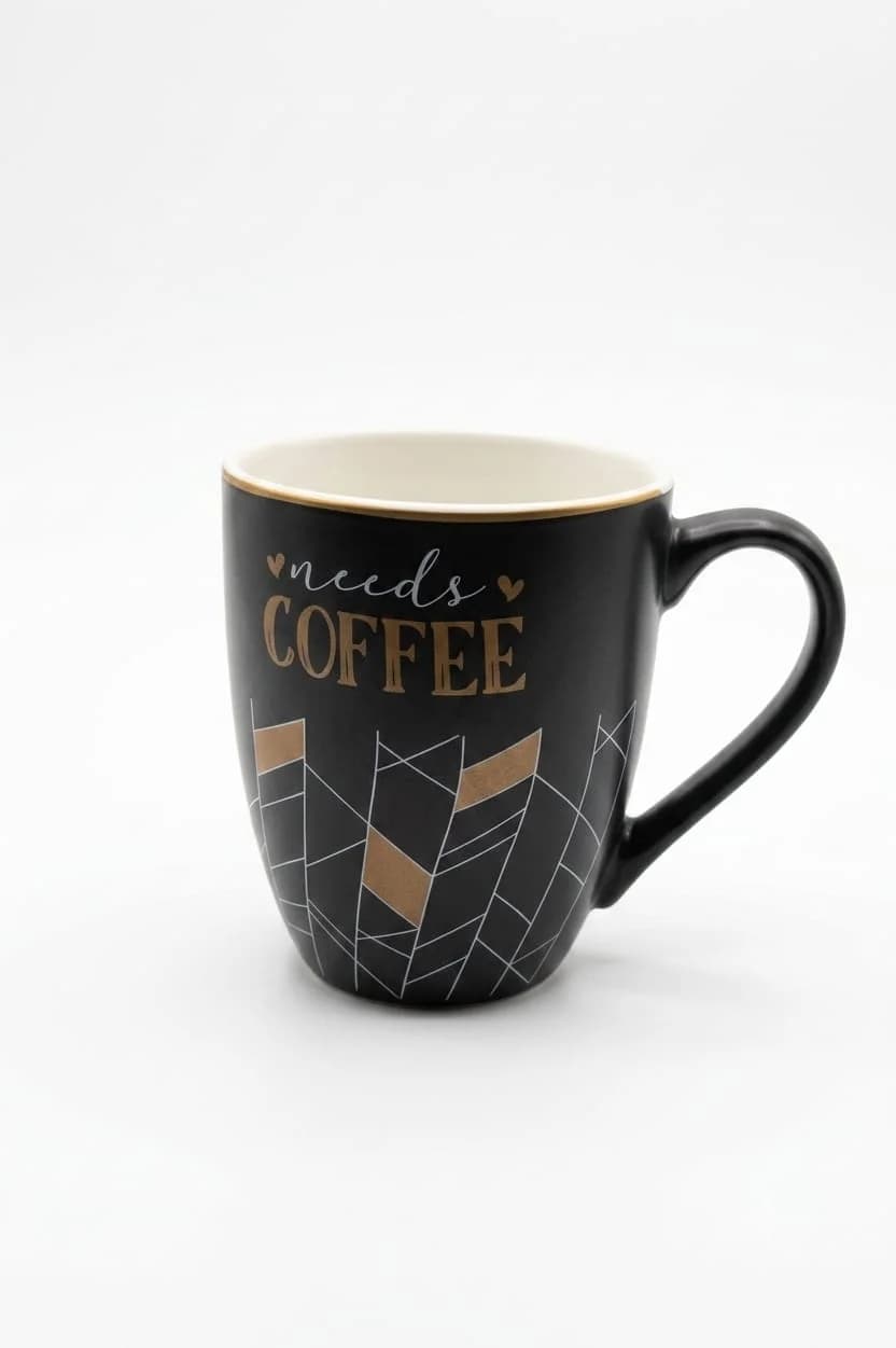 ceramic mug black needs coffee