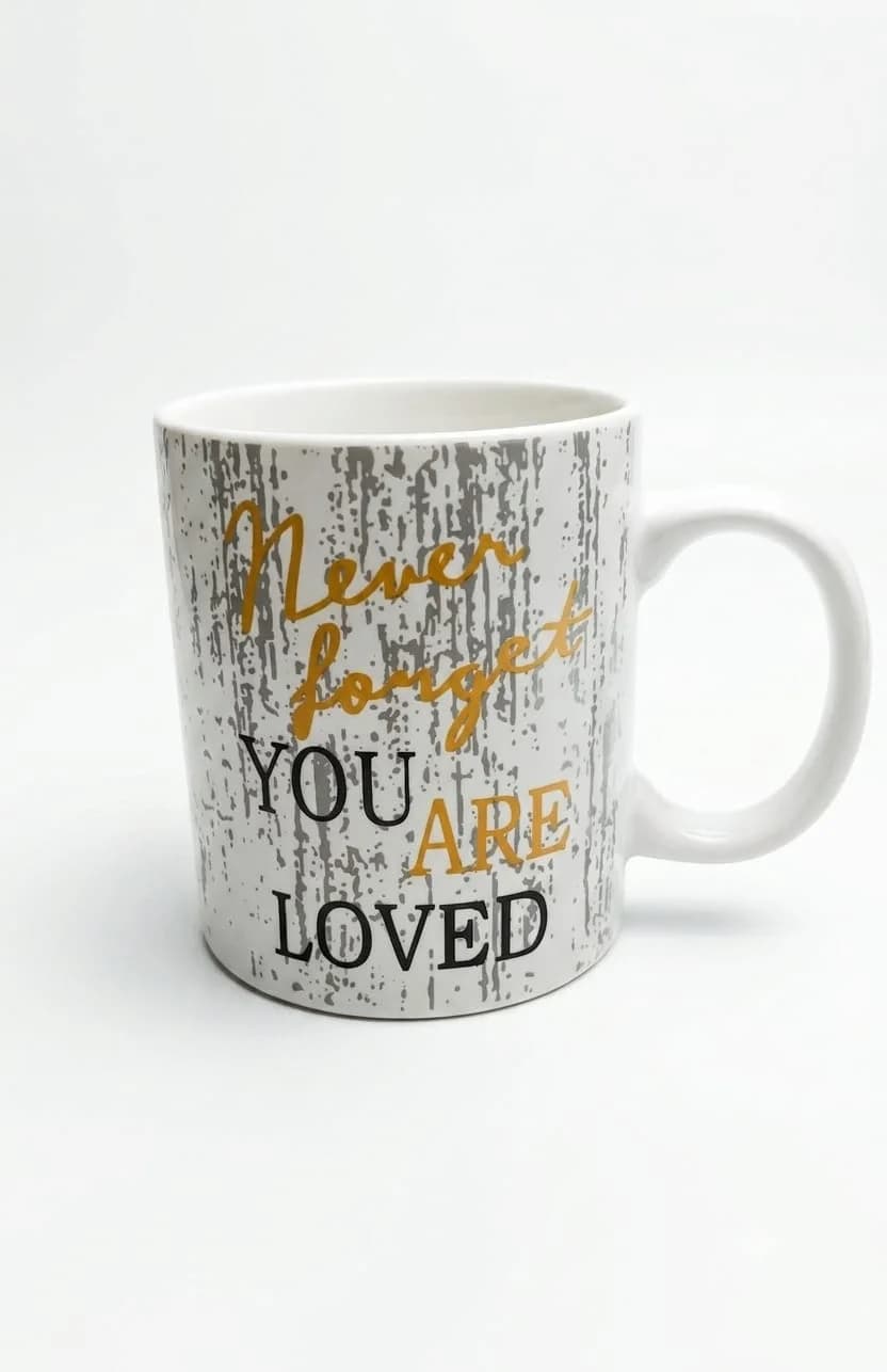 ceramic mug white never forget
