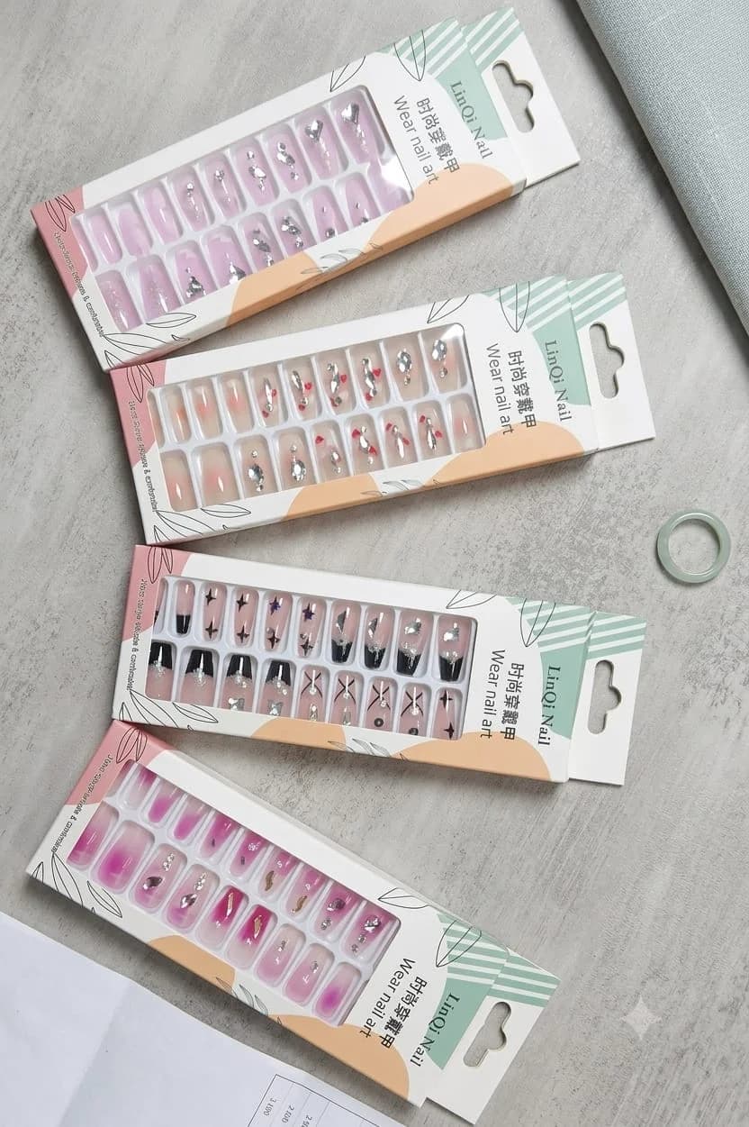 Linqi nail wear nail art 24pcs natural delixate & comfortable