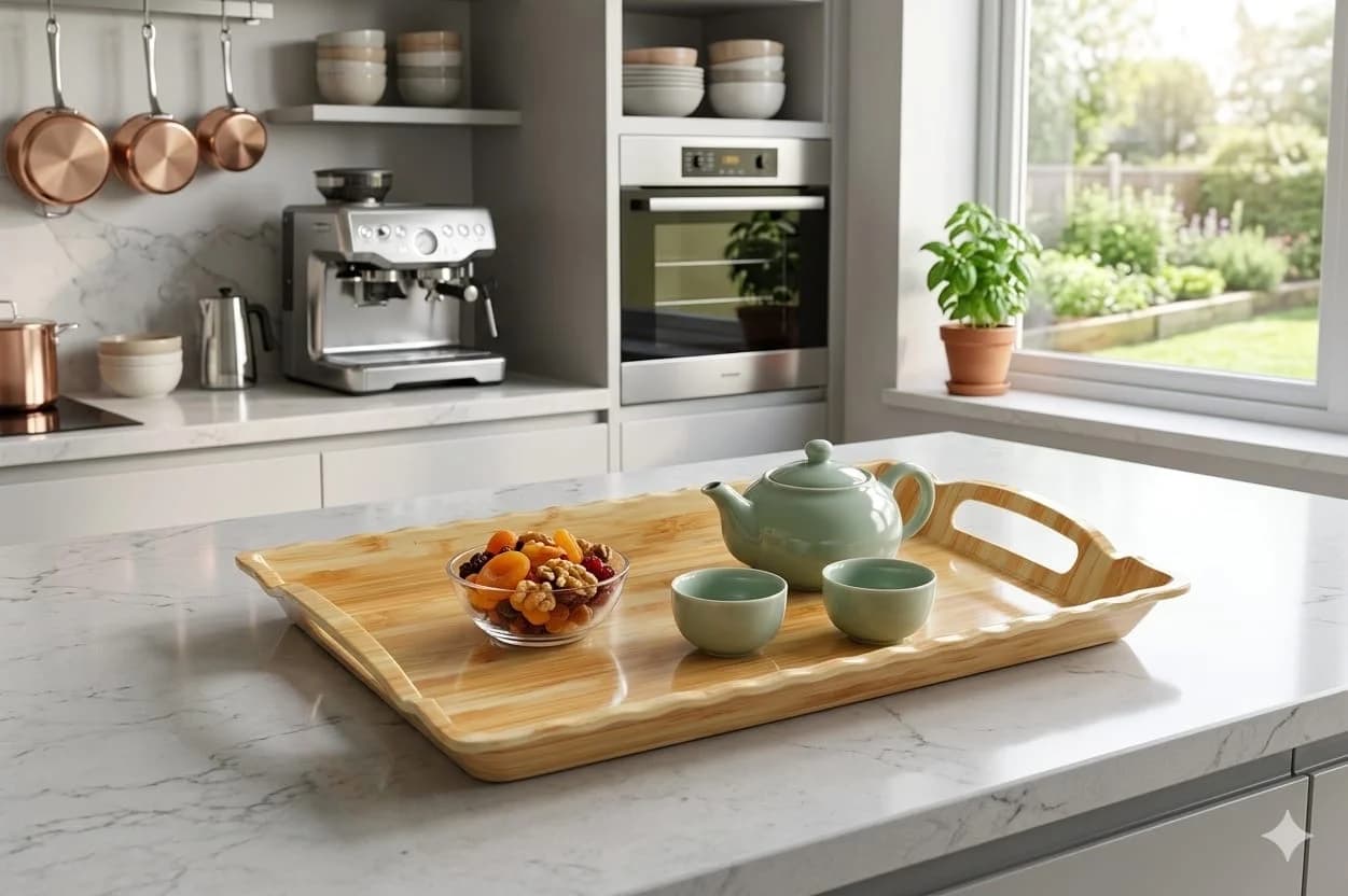 melanine tray brown rectangular 38CM